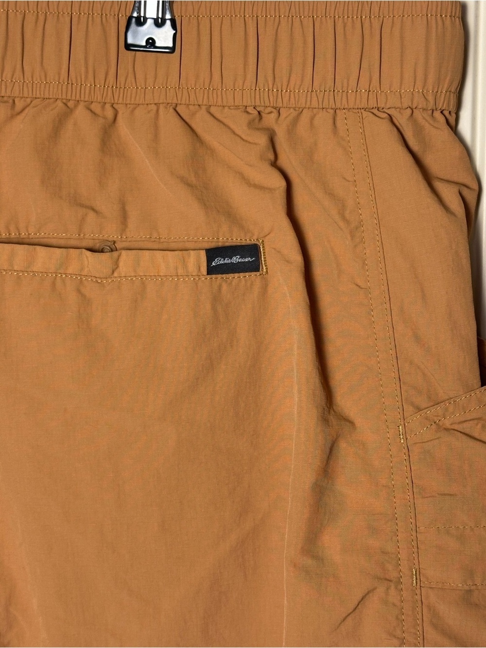 Eddie Bauer Men's Ripstop Tech Pull-On Shorts Brown Sugar Khaki XL UPF Ripstop - Picture 9 of 10
